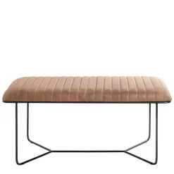 Bank aus gedecktem Glattleder in Braun - Teamona