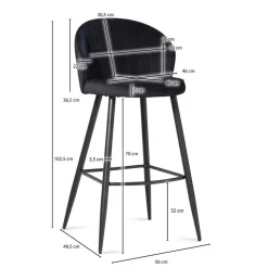 Bar Polsterstuhl mit 70 cm Sitzhöhe - Tamdato (2er Set)