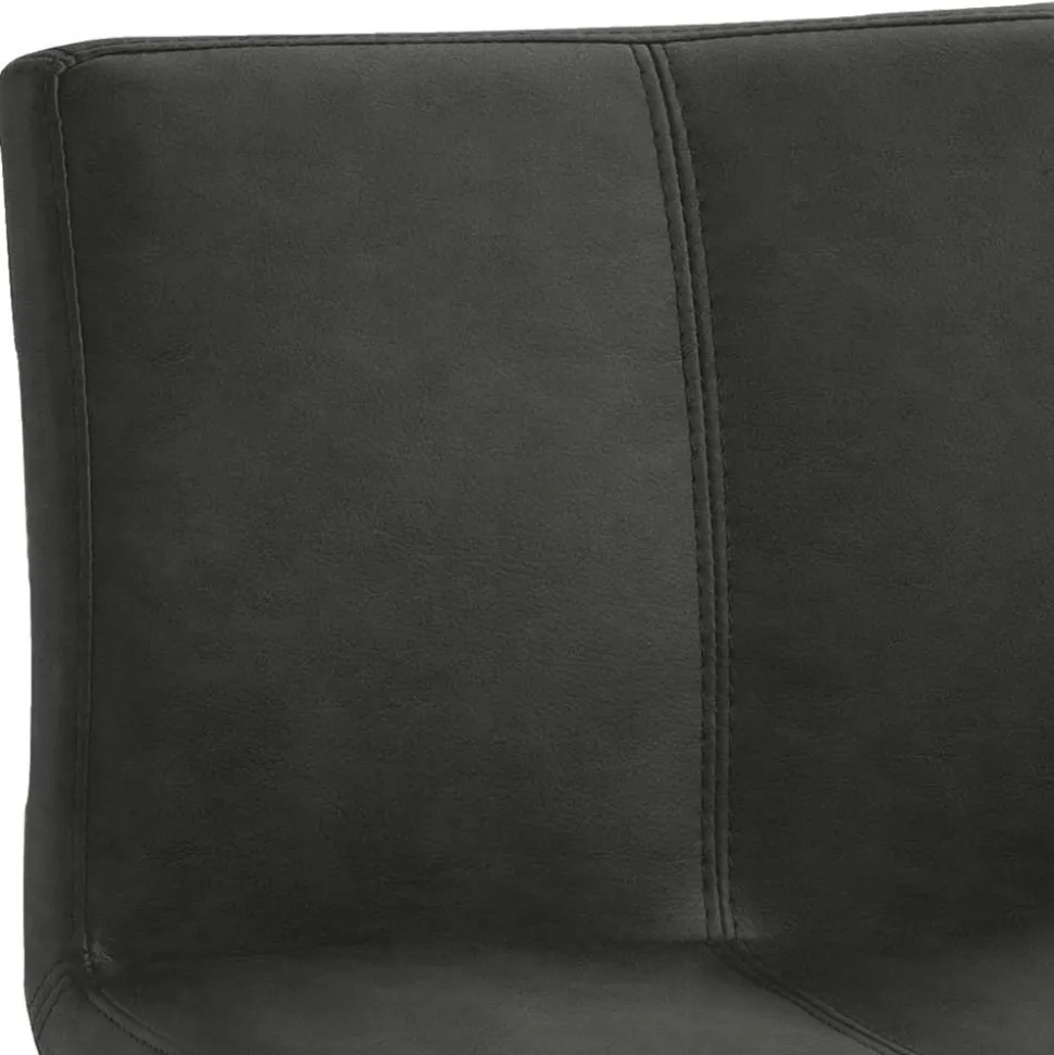 Bar Stuhl in Schwarzgrau Kunstleder - Oxeda