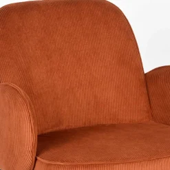 Barhocker mit Armlehnen aus Cord Rost Braun - Benede (2er Set)