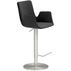 Barhocker mit Lehne & Armlehnen in Anthrazit - Kanella