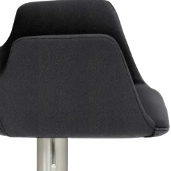 Barhocker mit Lehne & Armlehnen in Anthrazit - Kanella