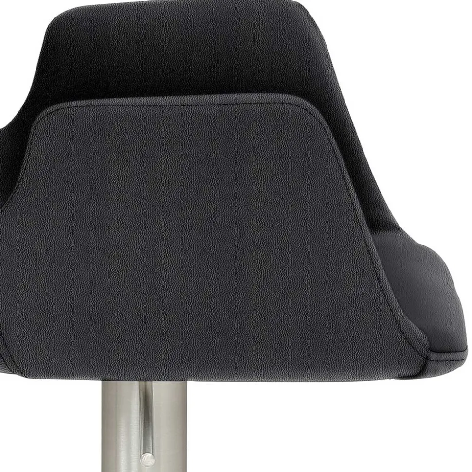 Barhocker mit Lehne & Armlehnen in Anthrazit - Kanella