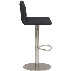 Barhocker mit Lehne in Anthrazit Microfaser - Tyvoria