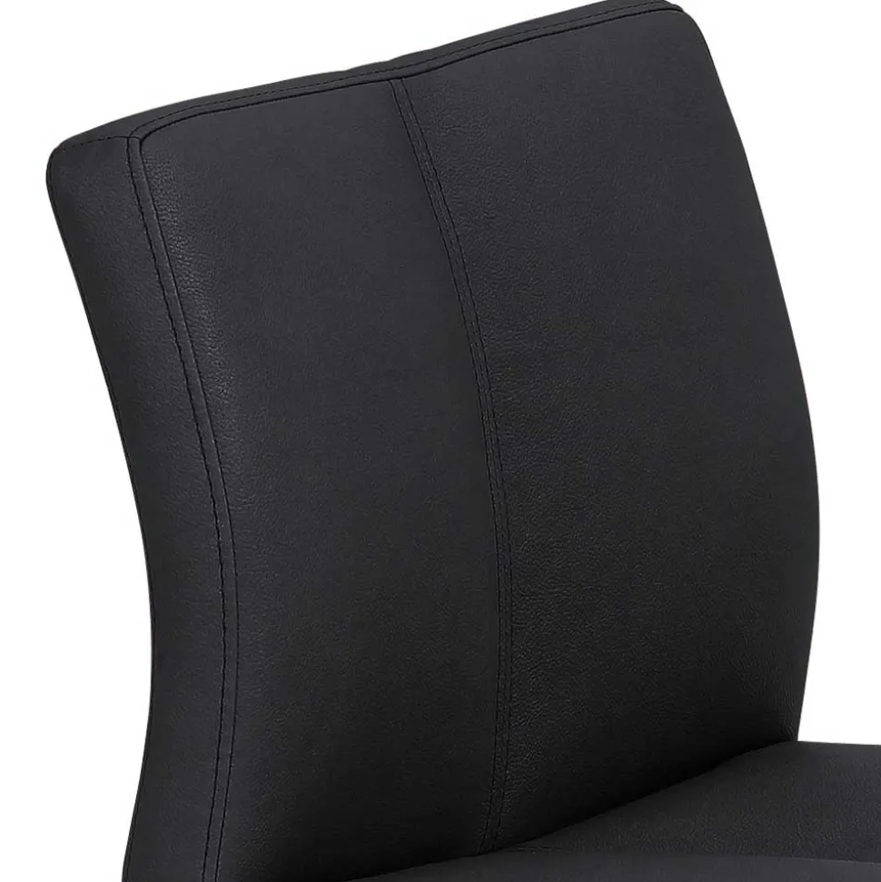 Barhocker mit Lehne in Anthrazit Microfaser - Tyvoria