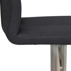 Barhocker mit Lehne in Anthrazit Microfaser - Tyvoria