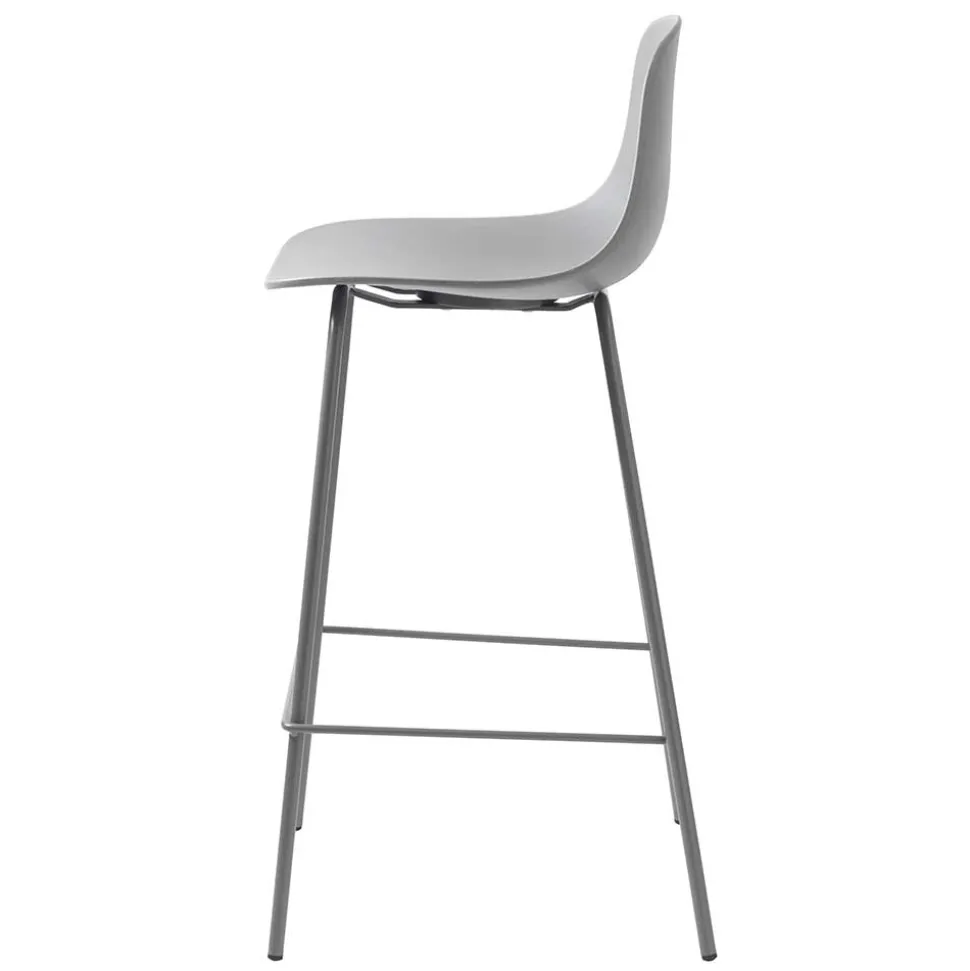 Barhocker mit Lehne in Grau - Marcala (2er Set)