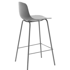 Barhocker mit Lehne in Grau - Marcala (2er Set)