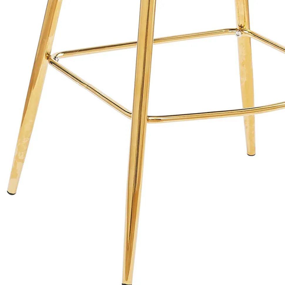 Barhocker mit Muschel-Lehne in Beige - Grovossa (2er Set)