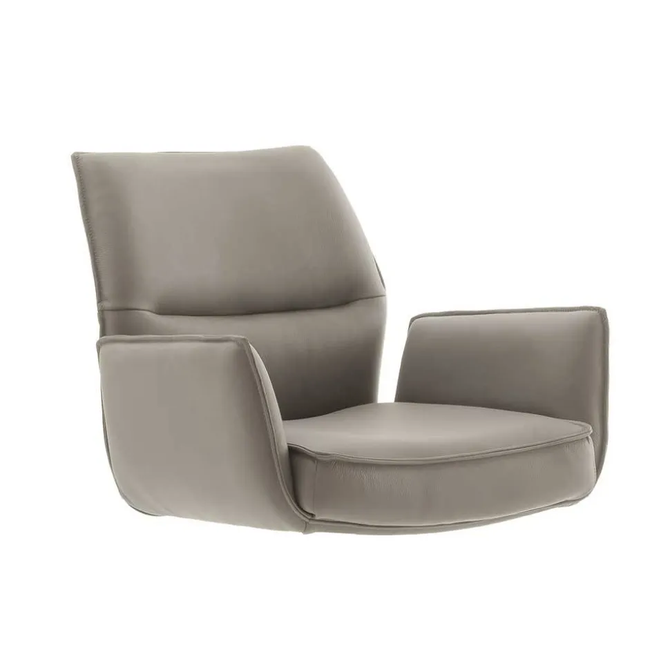 Bar-Lederstühle mit Armlehnen - Damien (2er Set)