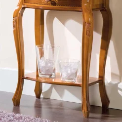 Barock Beistelltisch mit 2 Schubladen Natale in Nussbaumfarben