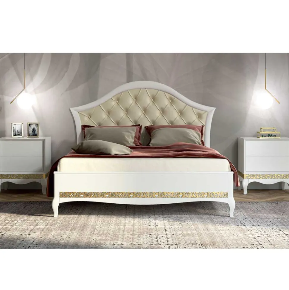 Barock Design Bett & Nachtkommoden - Valganios (dreiteilig)