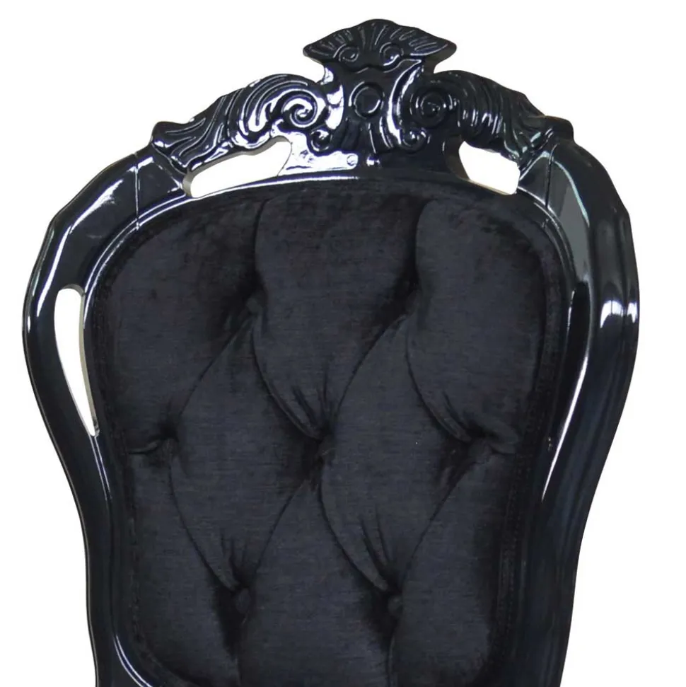 Barock Designstuhl in Schwarz - Crystono