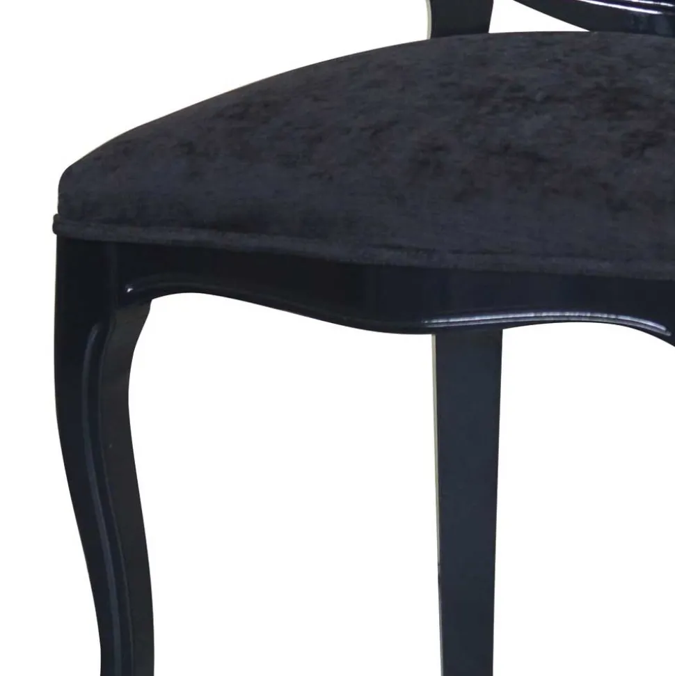 Barock Designstuhl in Schwarz - Crystono