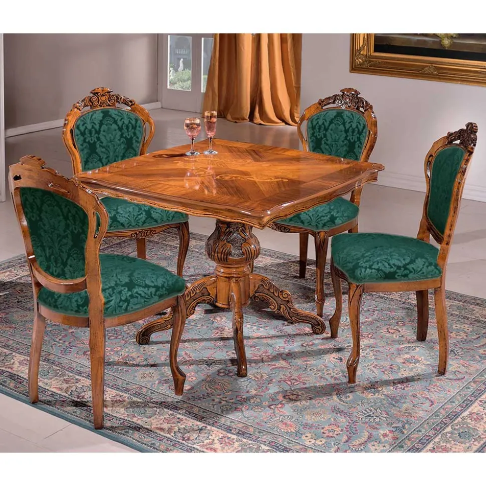 Barock Essgruppe in Nussbaum - Vennezo (fünfteilig)