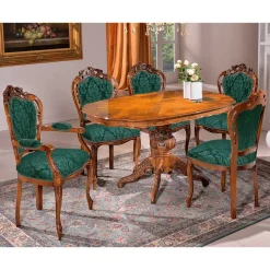 Barock Essgruppe mit fünf Stühlen - Ursanna (sechsteilig)