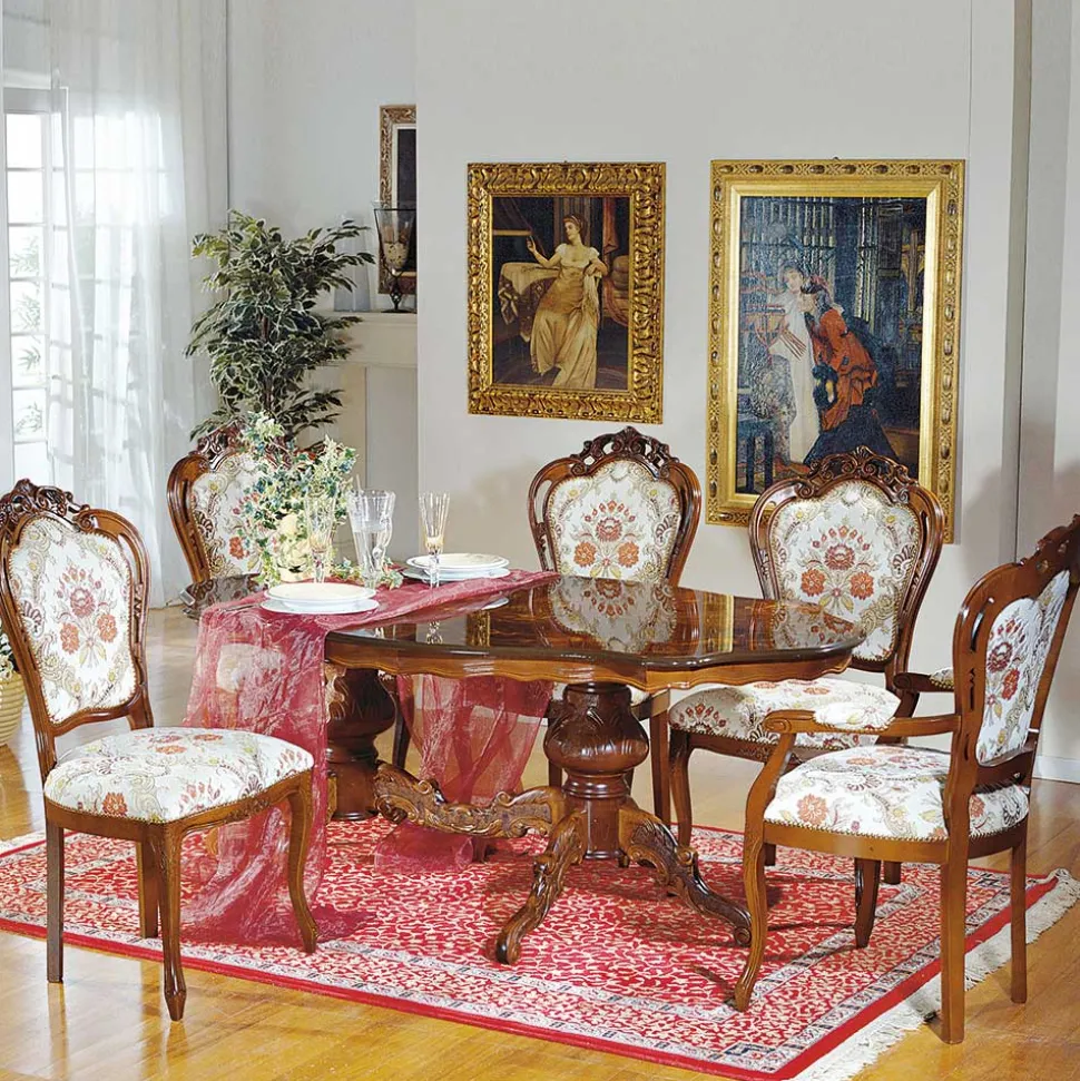 Barock Esszimmer Gruppe Magari mit ovalem Tisch (sechsteilig)