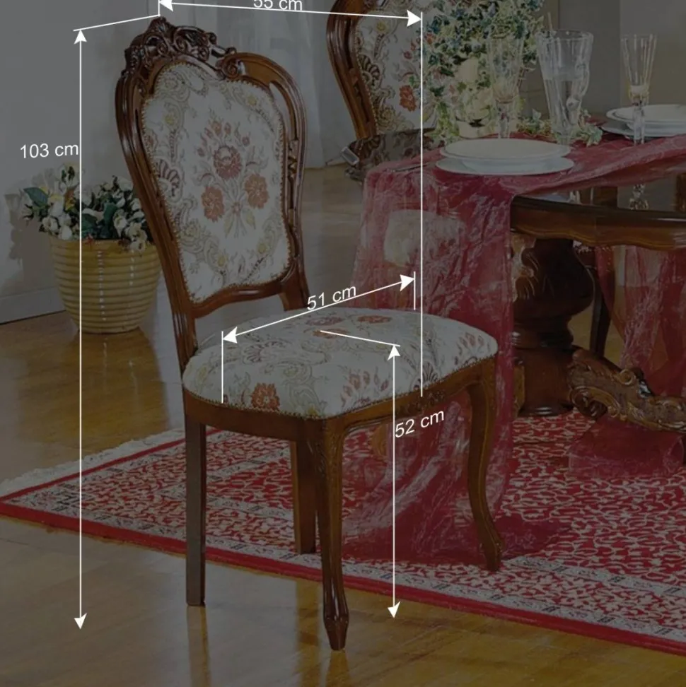 Barock Esszimmer Gruppe Magari mit ovalem Tisch (sechsteilig)