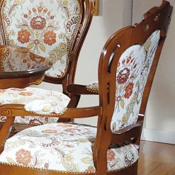 Barock Esszimmersessel Magari mit Holz Nussbaumfarben