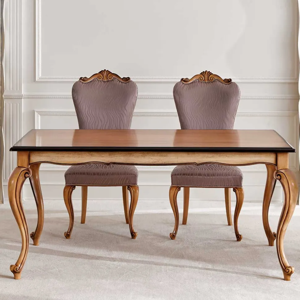 Barock Esszimmertisch in Buche Braun - Vuluza