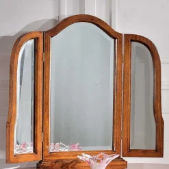 Barock Frisierkommode mit Spiegel Agosto in Nussbaum