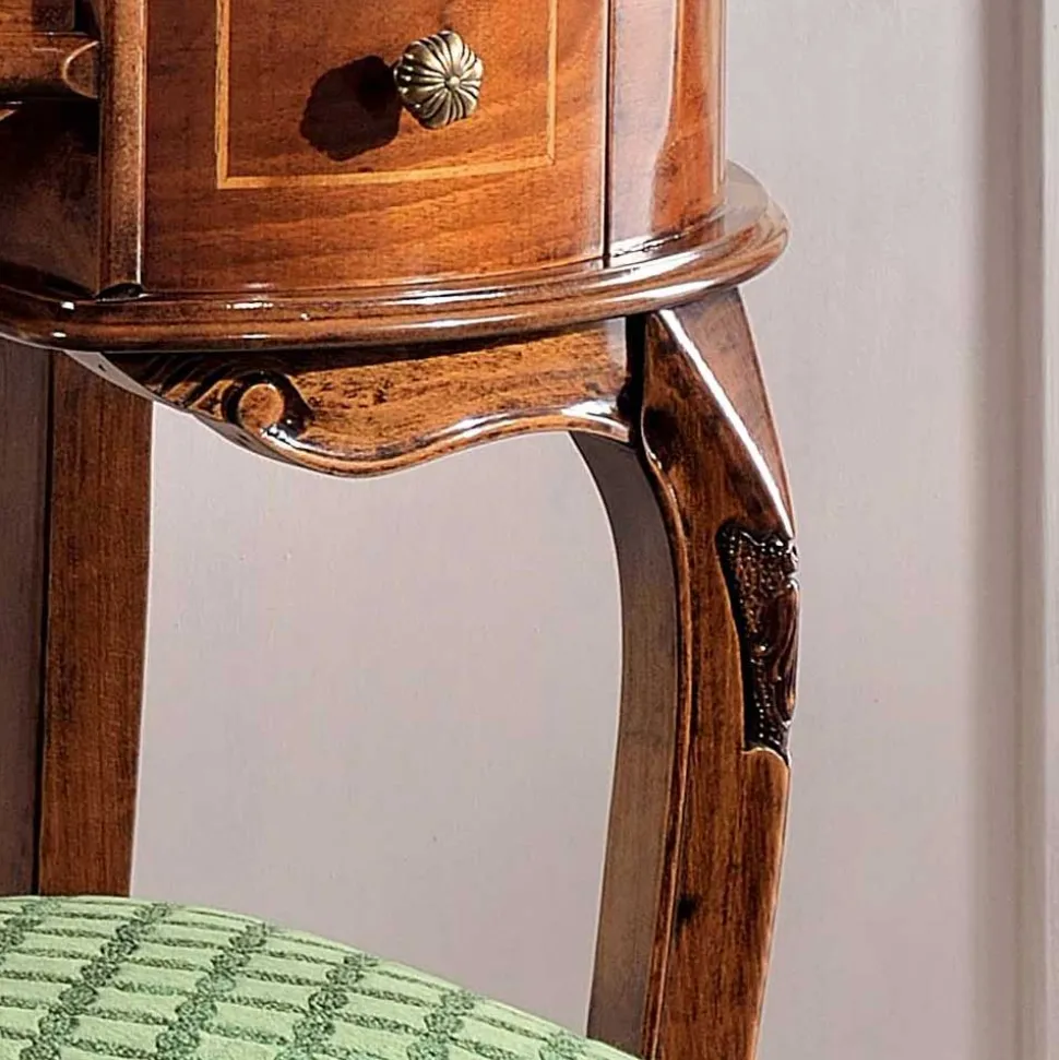 Barock Frisiertisch mit Hocker Agosto in Nussbaum (zweiteilig)