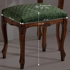 Barock Frisiertisch mit Hocker Agosto in Nussbaum (zweiteilig)