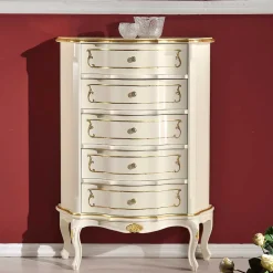 Barock Hochkommode mit fünf Schubladen - Datalera