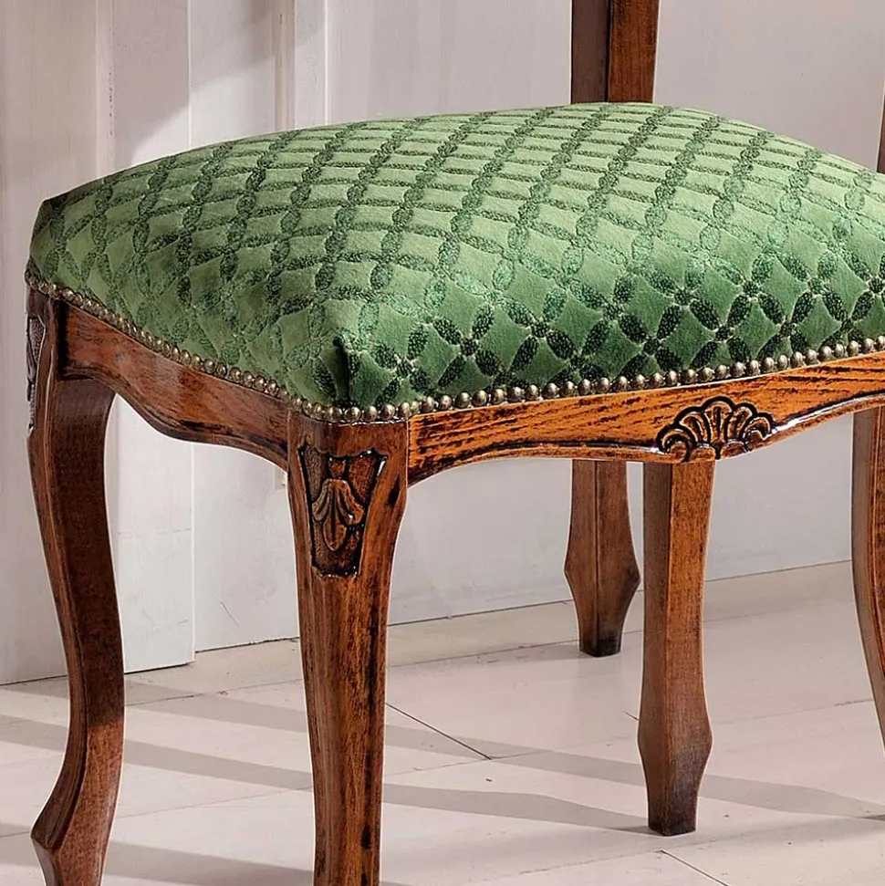 Barock Hocker gepolstert Agosto in Grün