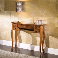 Barock Konsolentisch mit 5 Schubladen Natale in Nussbaum