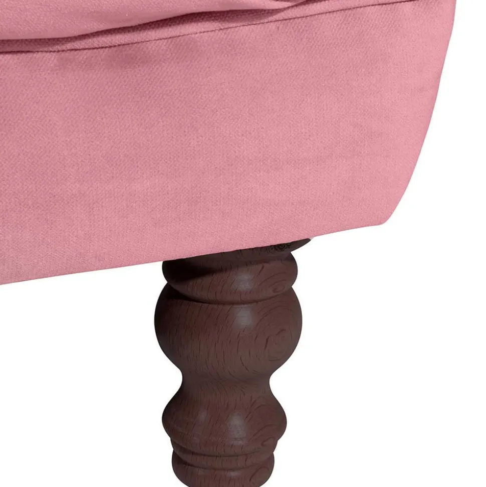 Barock Style Big Sessel in Rosa Samtvelours - Clewono