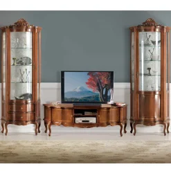 Barock Vitrinenschrank mit 2 Schubladen Dentro 80cm breit