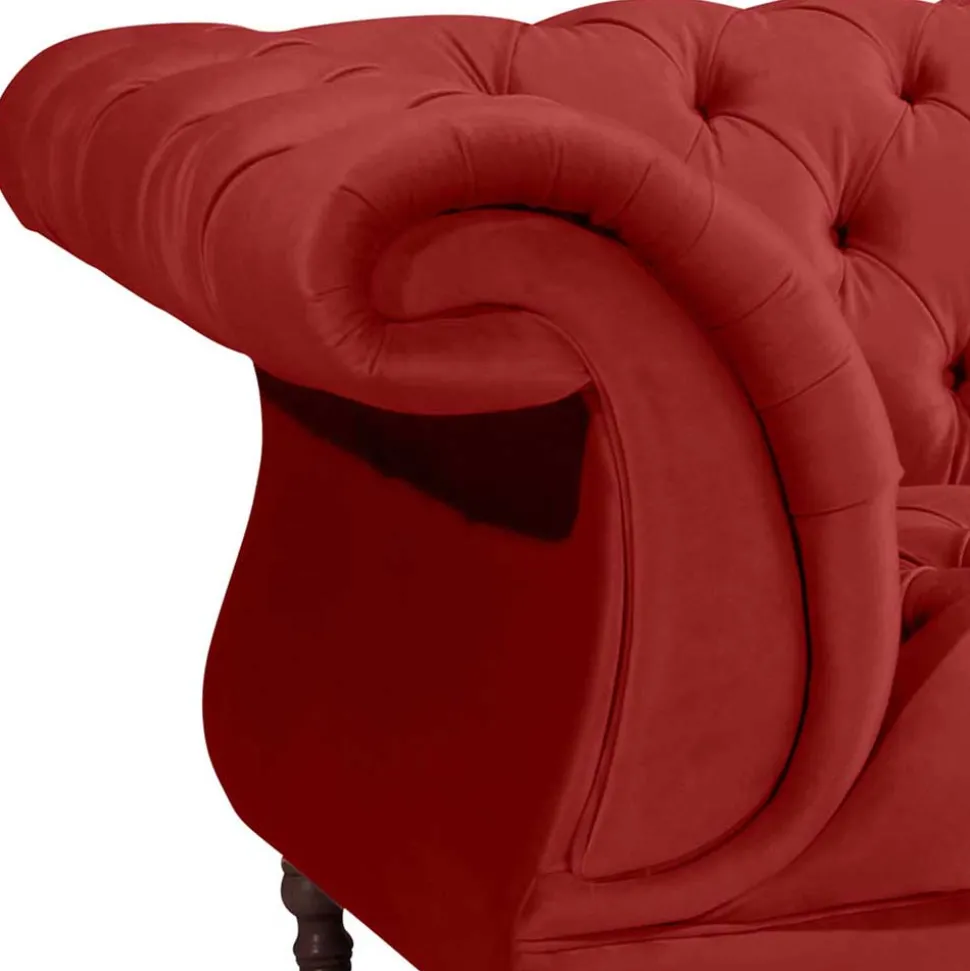 Barock Wohnzimmersofa in Ziegelrot - Henissa