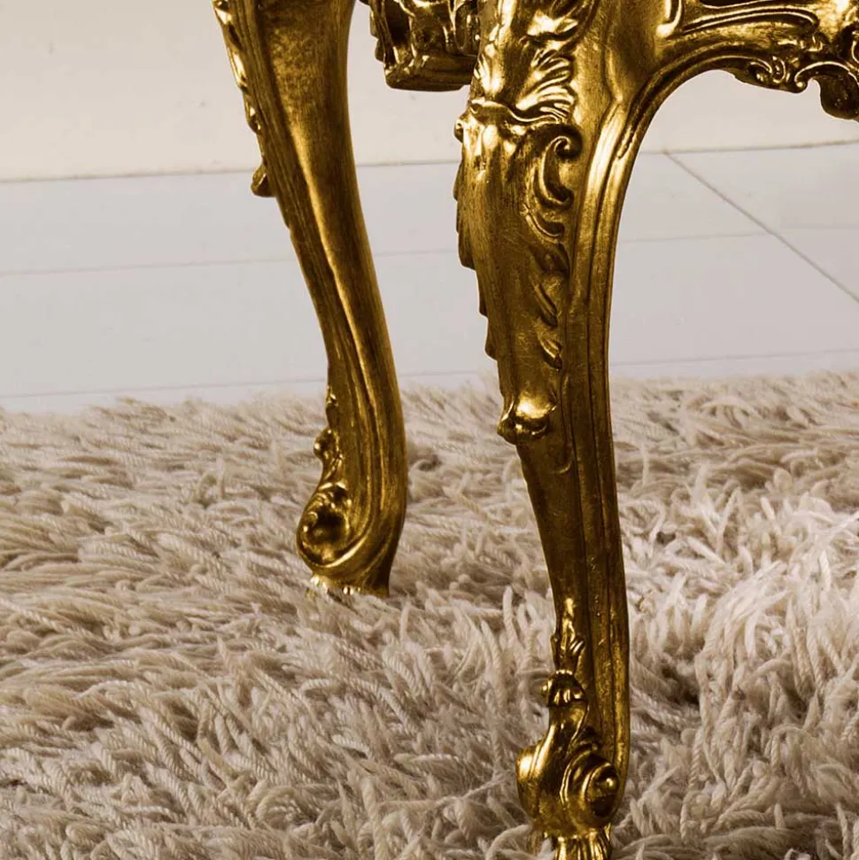 Barock Wohnzimmertisch in Gold Eliah 108x57 cm