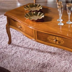 Barock Wohnzimmertisch mit 2 Schubladen Natale in Nussbaum