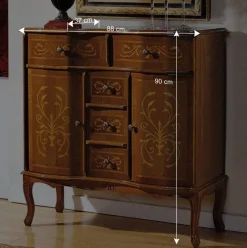 Barocke Kombikommode Agosto mit 5 Schubladen