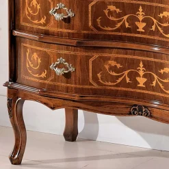 Barocke Kommode mit 3 Schubladen Agosto in Nussbaum