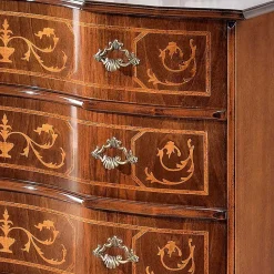 Barocke Kommode mit 3 Schubladen Agosto in Nussbaum