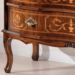 Barocke Kommode mit 3 Schubladen Agosto in Nussbaum