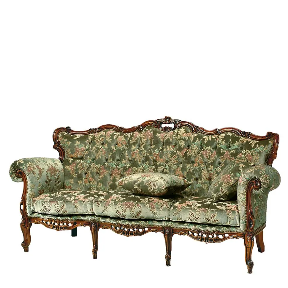 Barock-Stil Sofa in Grün mit Blumen - Graz