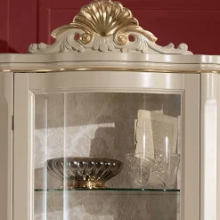 Barockstil Vitrine in Weiß & Gold - Datalera
