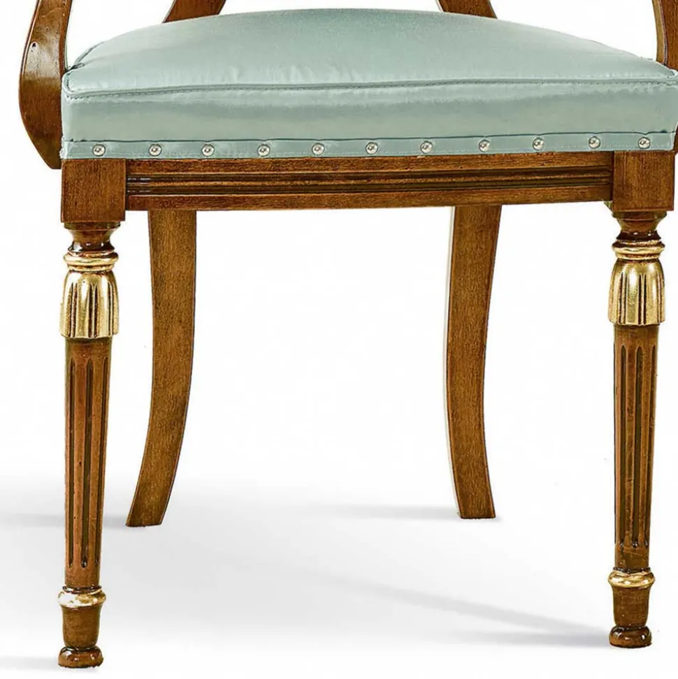 Barockstuhl mit Armlehnen in Mint - Eracosta