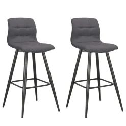 Barstühle in Anthrazit Stoffbezug - Una (2er Set)