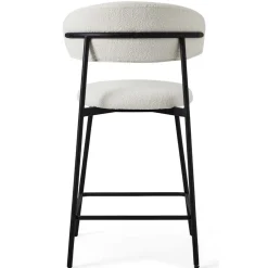 Barstühle in Cremeweiß und Schwarz - Bean (2er Set)