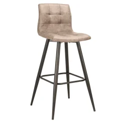 Barstühle in Hellbraun Microfaser - Knox (2er Set)