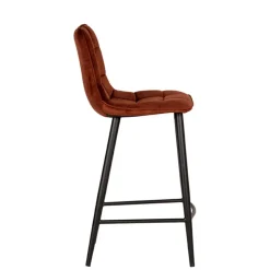 Barstühle in Rost Braun Velours - Susa (2er Set)