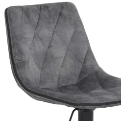 Barstuhl aus Microfaser in Grau - Josephina (2er Set)