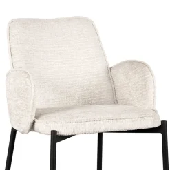 Barstuhl aus Struktursamt Creme - Filler (2er Set)