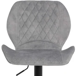 Barstuhl aus Velours in Grau - Brooklyn (2er Set)