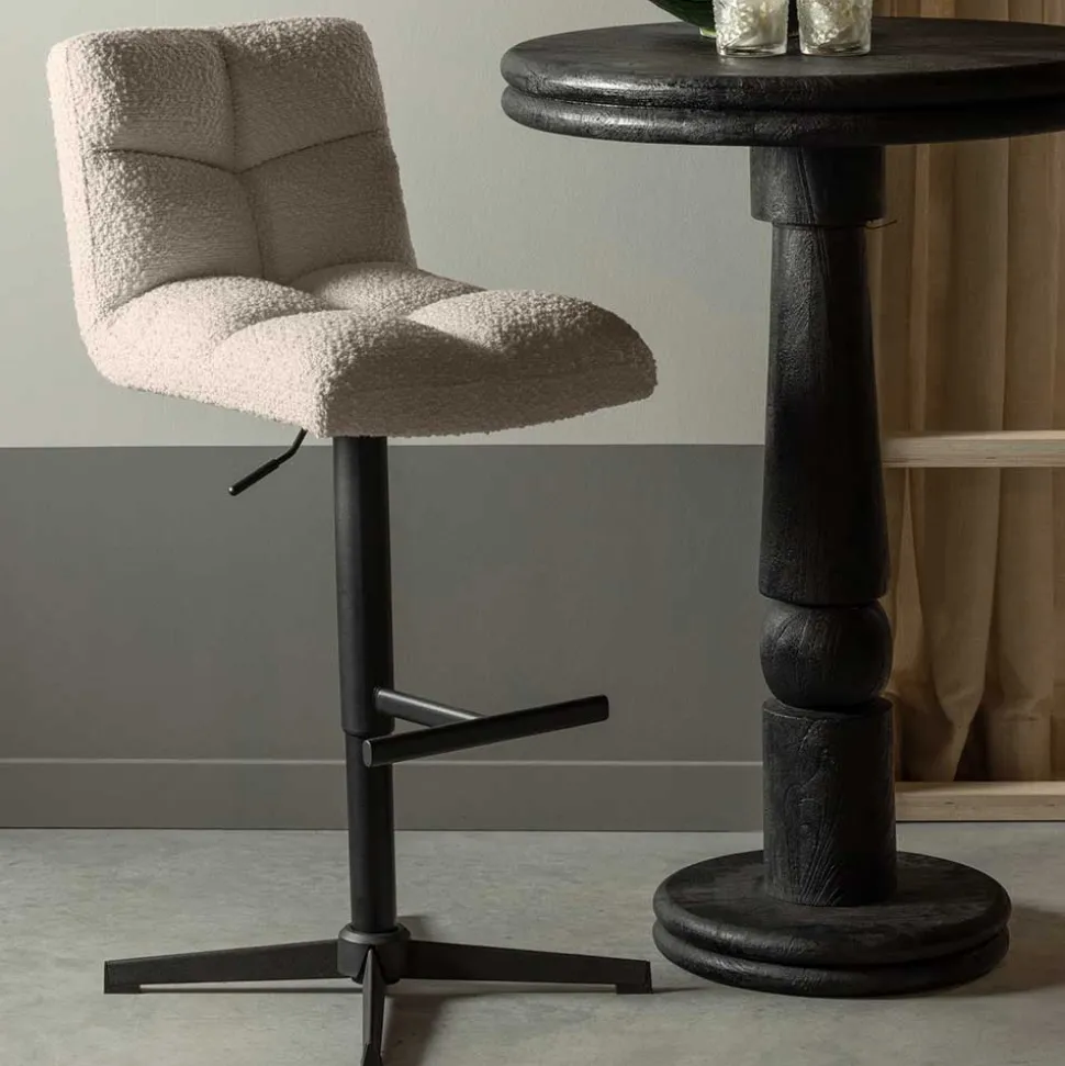 Barstuhl in Beige Boucle - Salmanca (2er Set)